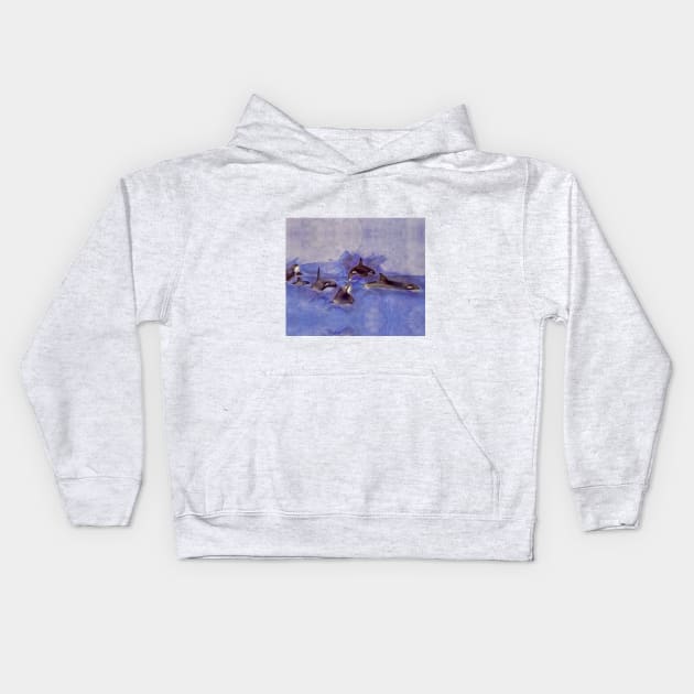 Glacier Whales Kids Hoodie by 2HivelysArt